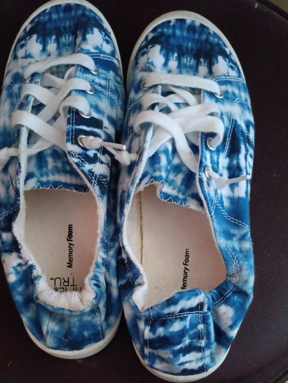 Time and Tru Blue Tie-Dye Canvas Sneakers